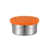 Yubao manufacturer's cross-border 304 stainless steel food storage box, refrigerator and freezer box, orange silicone soft lid food storage box Item Picture